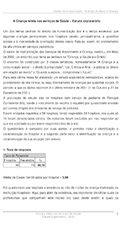 A Criança retida nos Serviços de Saúde Estudo Exploratório
